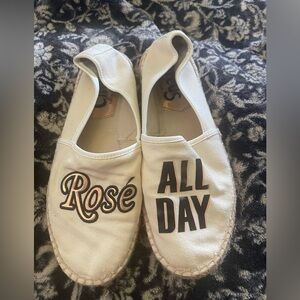 Sam Edelman Circus Leni Rose White Espadrille Flats Embroidered Size 8M